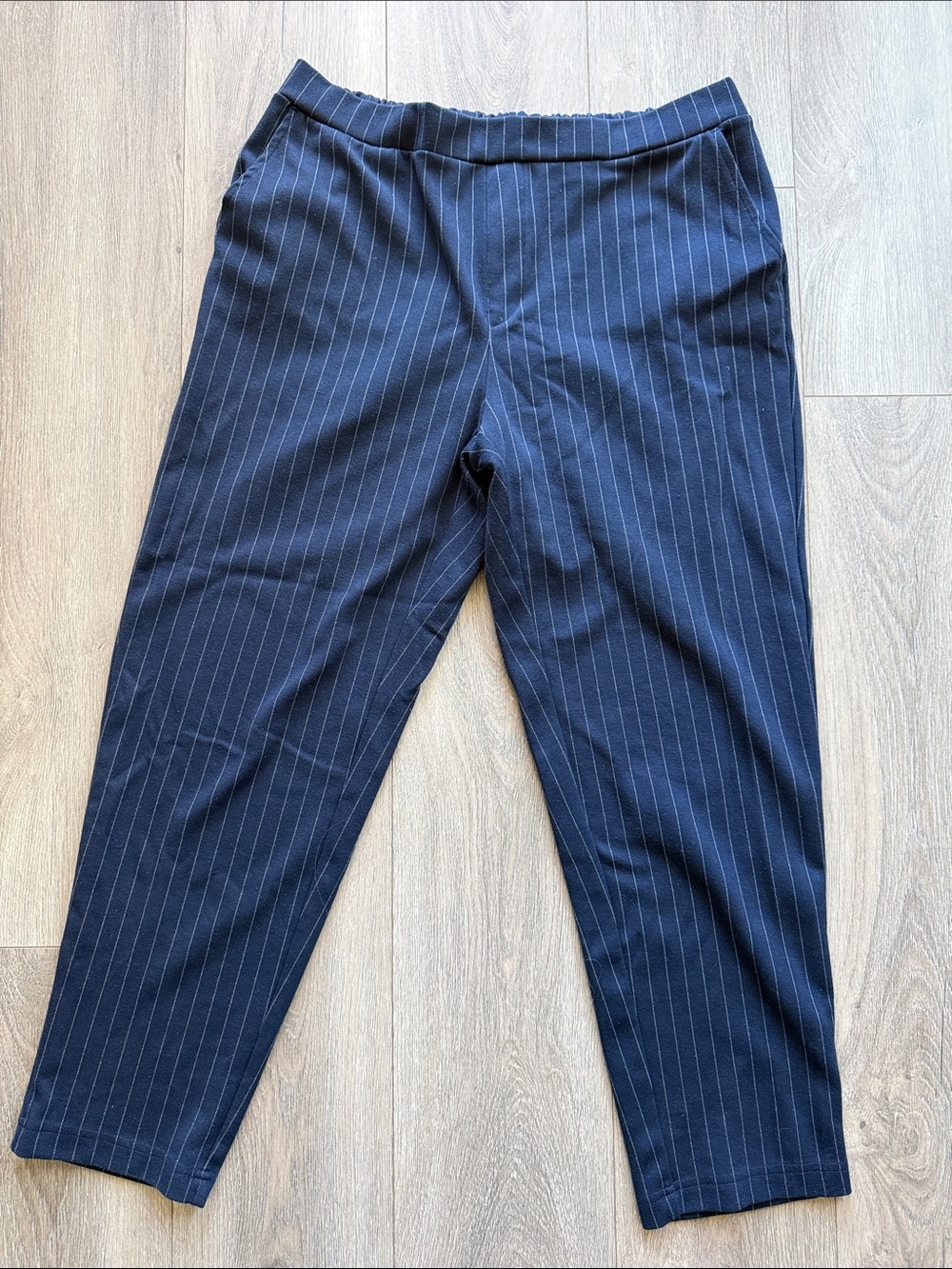 Banana Republic Navy Pinstripe Ankle Pants
